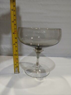 Vintage Holmegaard Hand Blown MCM Smoky Crystal Cocktail Glass Barware SET OF 6